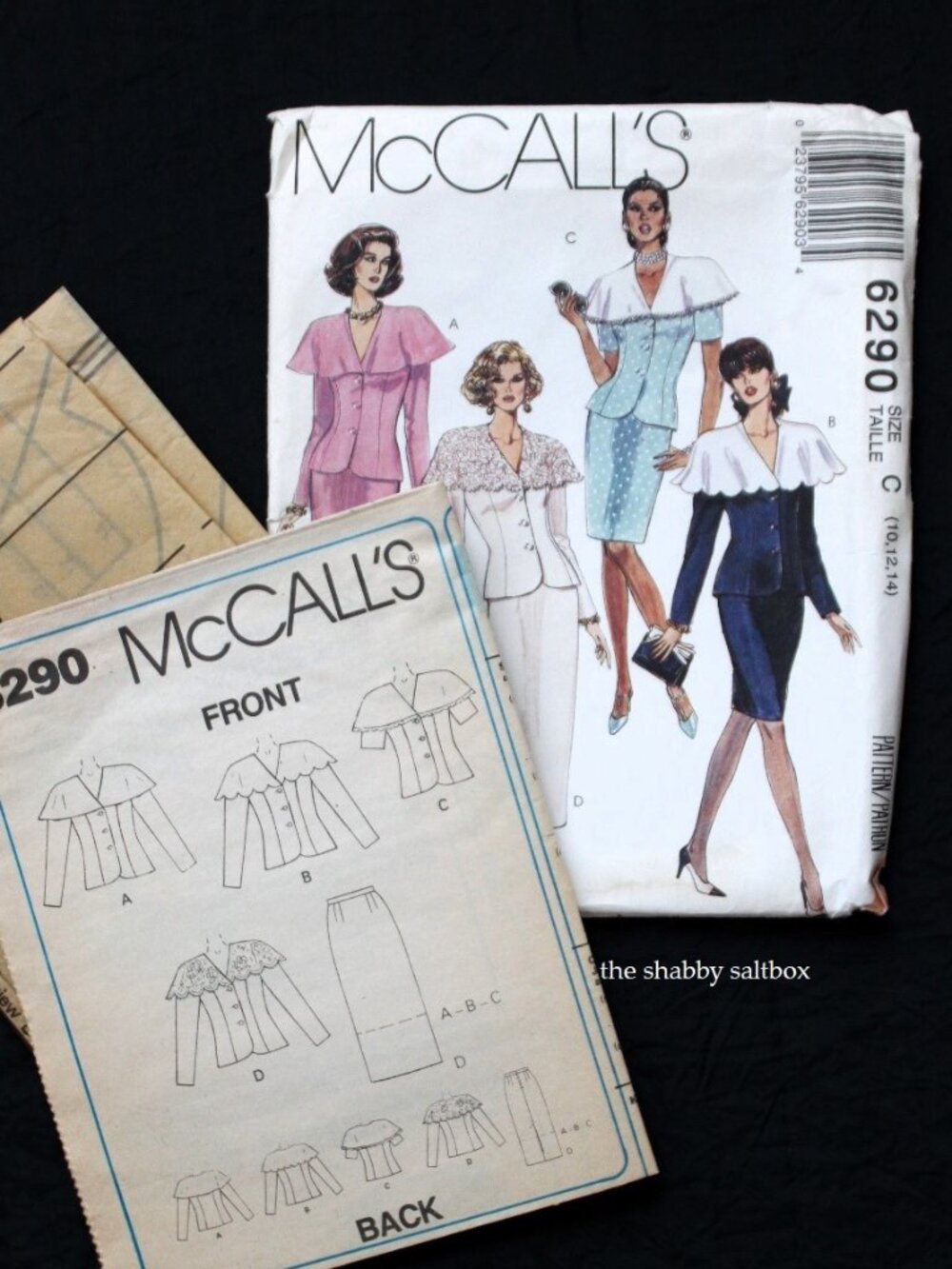 McCalls 6290 Two-Piece Suit Sewing Pattern VTG 90s Petite-Able Peplum 10, 12, 14